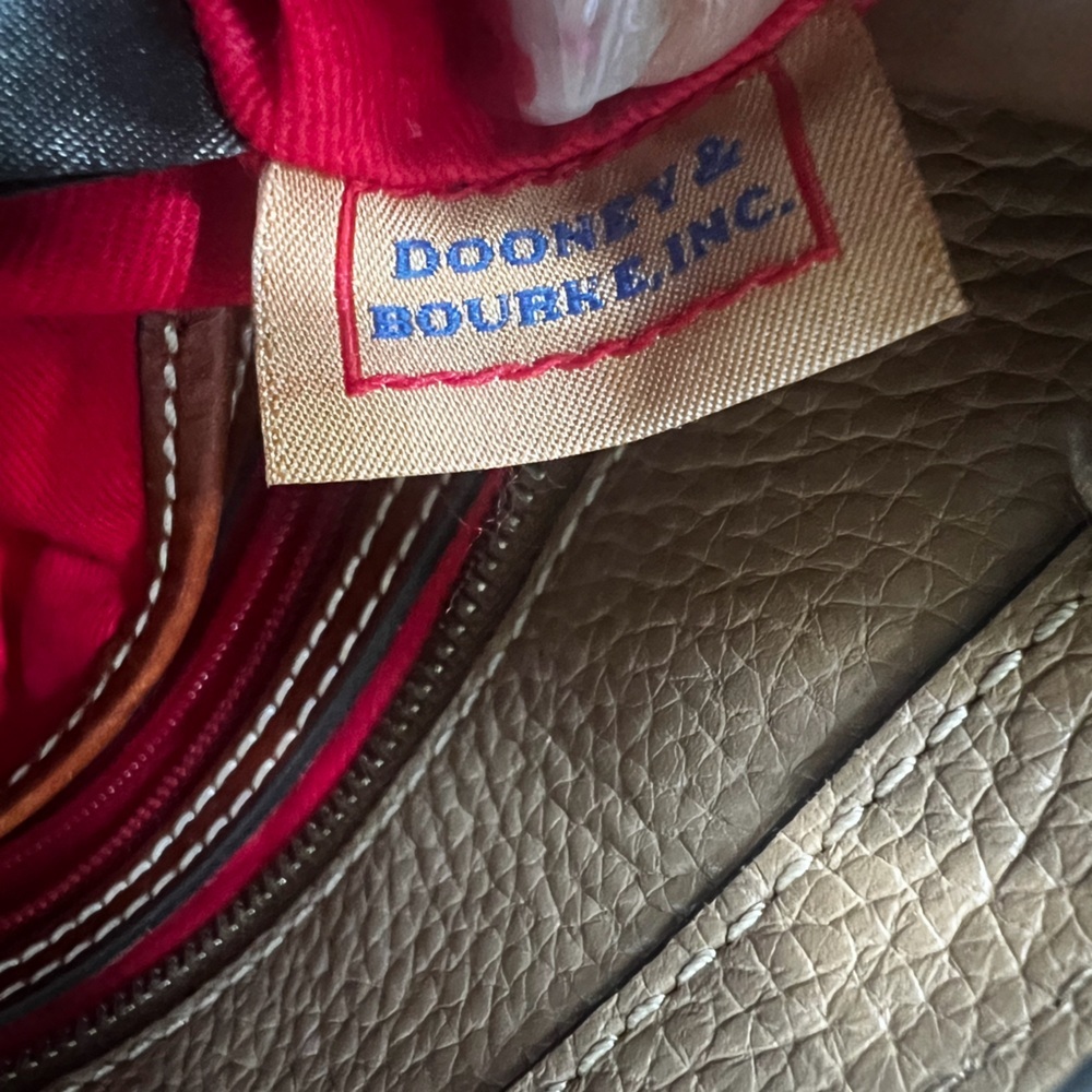 Dooney & Bourke Leather Tote Taupe and Brown - Picture 6 of 8